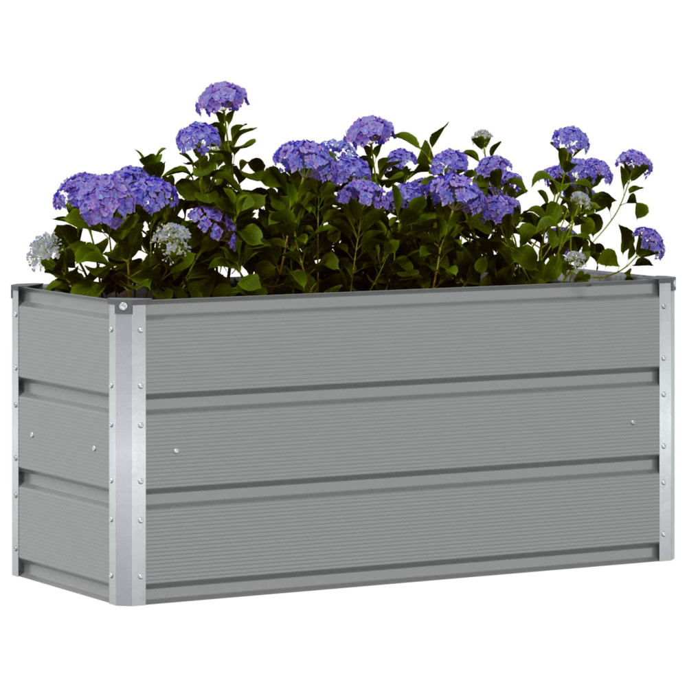 Produktbild för Planteringskärl Ljusgrå 100 x 40 x 45 cm Stål