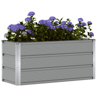 Produktbild för Planteringskärl Ljusgrå 100 x 40 x 45 cm Stål