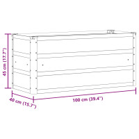 Produktbild för Planteringskärl Ljusgrå 100 x 40 x 45 cm Stål