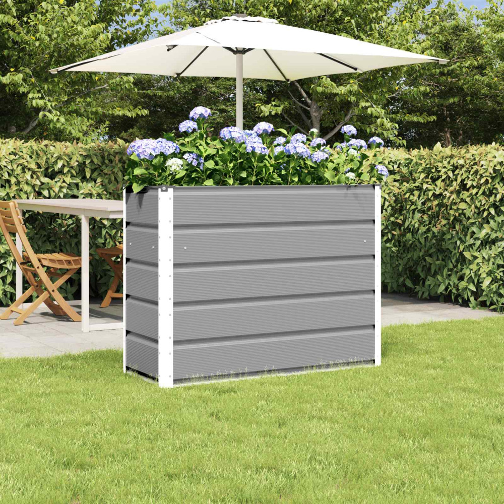 Produktbild för Planteringskärl Ljusgrå 100 x 40 x 75 cm Stål