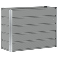 Produktbild för Planteringskärl Ljusgrå 100 x 40 x 75 cm Stål