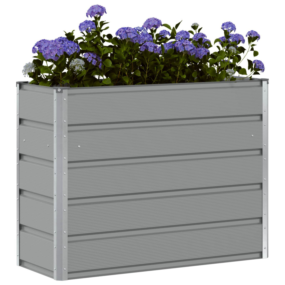 Produktbild för Planteringskärl Ljusgrå 100 x 40 x 75 cm Stål