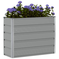 Produktbild för Planteringskärl Ljusgrå 100 x 40 x 75 cm Stål