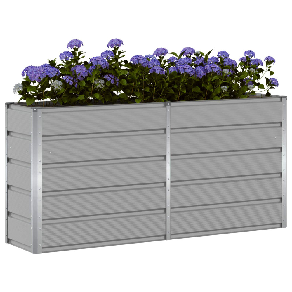 Produktbild för Planteringskärl Ljusgrå 160 x 40 x 75 cm Stål
