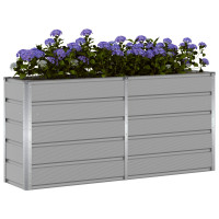 Produktbild för Planteringskärl Ljusgrå 160 x 40 x 75 cm Stål