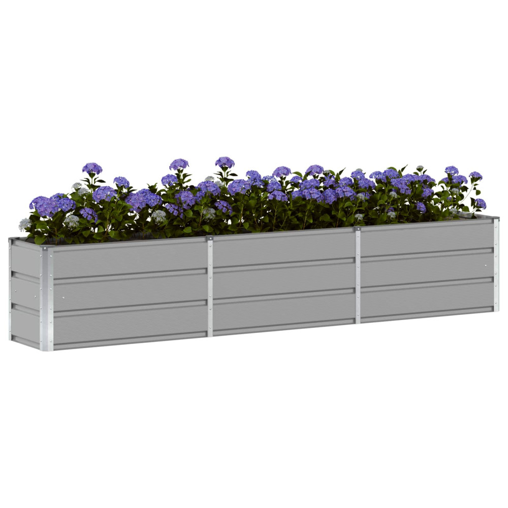 Produktbild för Planteringskärl Ljusgrå 240 x 40 x 45 cm Stål
