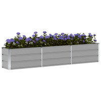 Produktbild för Planteringskärl Ljusgrå 240 x 40 x 45 cm Stål