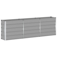 Produktbild för Planteringskärl Ljusgrå 240 x 40 x 75 cm Stål