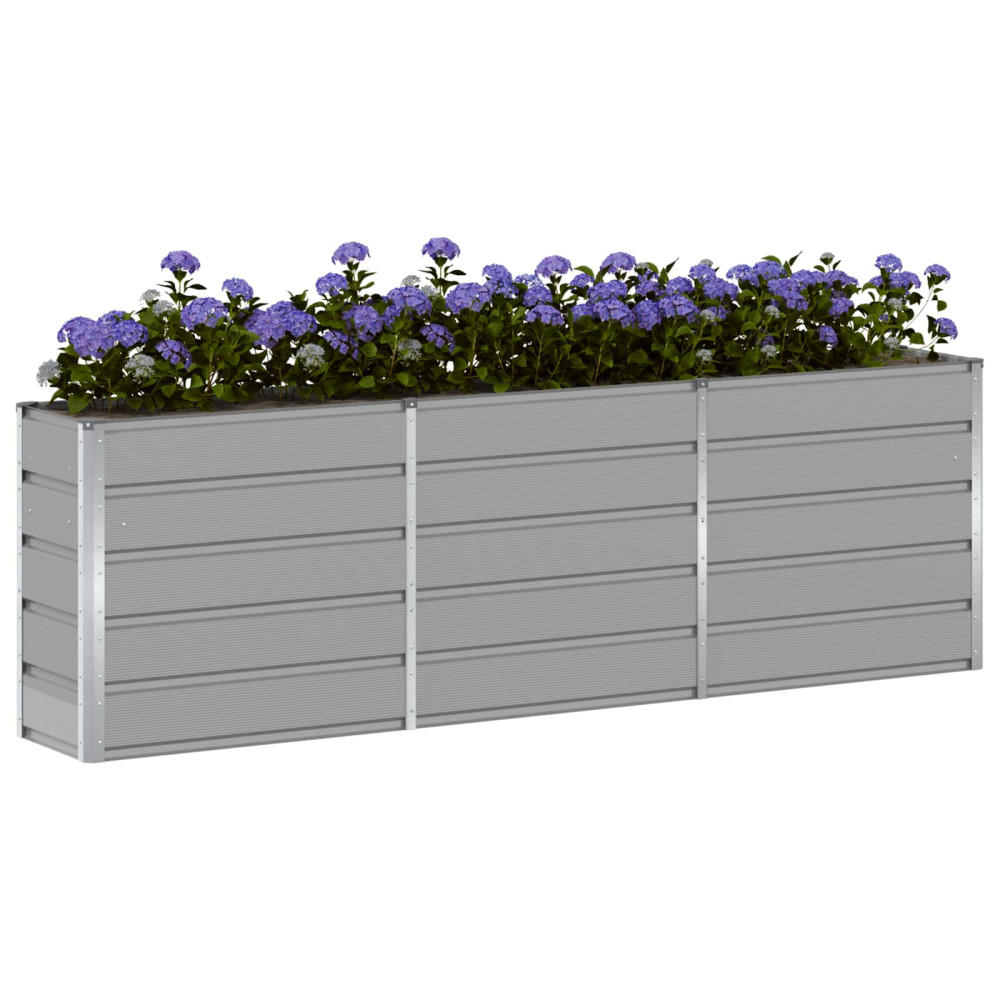 Produktbild för Planteringskärl Ljusgrå 240 x 40 x 75 cm Stål