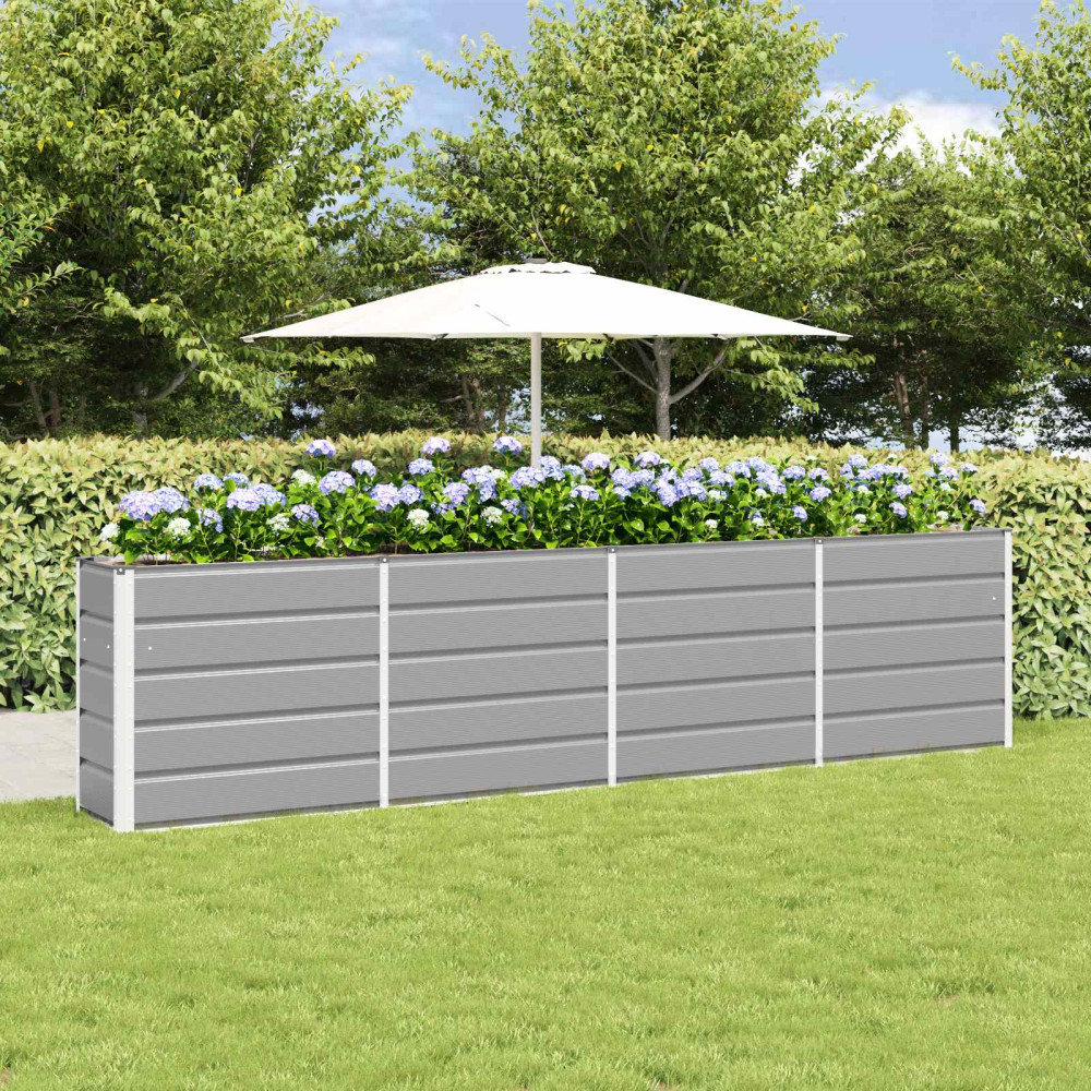 Produktbild för Planteringskärl Ljusgrå 320 x 40 x 75 cm Stål