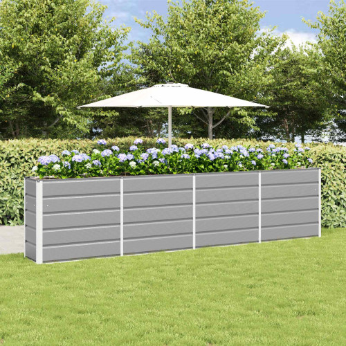 vidaXL Planteringskärl Ljusgrå 320 x 40 x 75 cm Stål