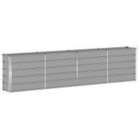 Produktbild för Planteringskärl Ljusgrå 320 x 40 x 75 cm Stål