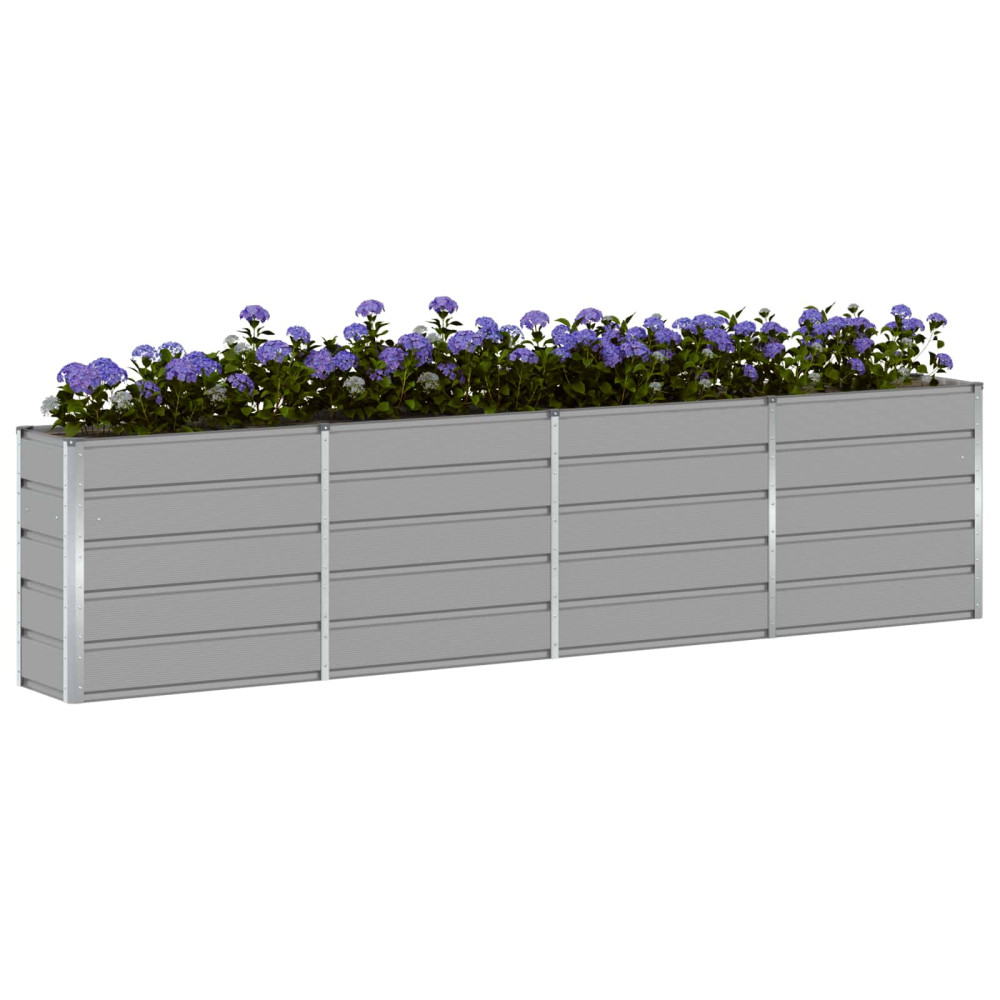 Produktbild för Planteringskärl Ljusgrå 320 x 40 x 75 cm Stål