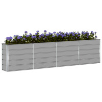 Produktbild för Planteringskärl Ljusgrå 320 x 40 x 75 cm Stål