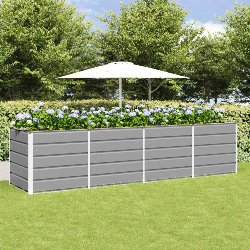 Produktbild för Planteringskärl Ljusgrå 240 x 80 x 75 cm Stål
