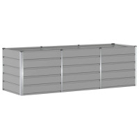Produktbild för Planteringskärl Ljusgrå 240 x 80 x 75 cm Stål