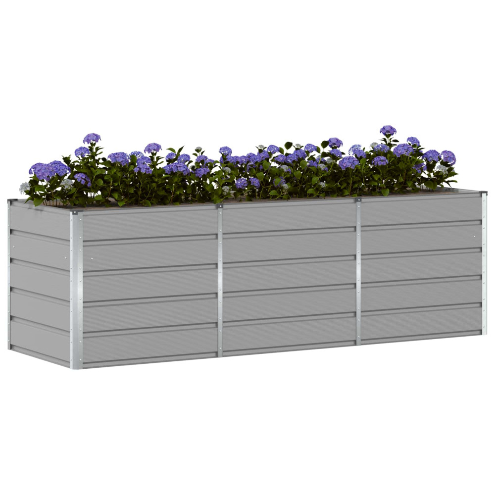 Produktbild för Planteringskärl Ljusgrå 240 x 80 x 75 cm Stål