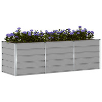 Produktbild för Planteringskärl Ljusgrå 240 x 80 x 75 cm Stål