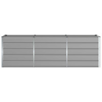 Produktbild för Planteringskärl Ljusgrå 240 x 80 x 75 cm Stål