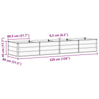 Produktbild för Planteringskärl Ljusgrå 320 x 80 x 45 cm Stål