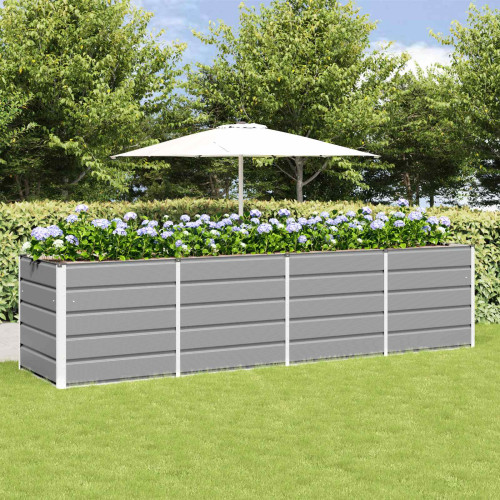 vidaXL Planteringskärl Ljusgrå 320 x 80 x 75 cm Stål
