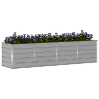 Produktbild för Planteringskärl Ljusgrå 320 x 80 x 75 cm Stål