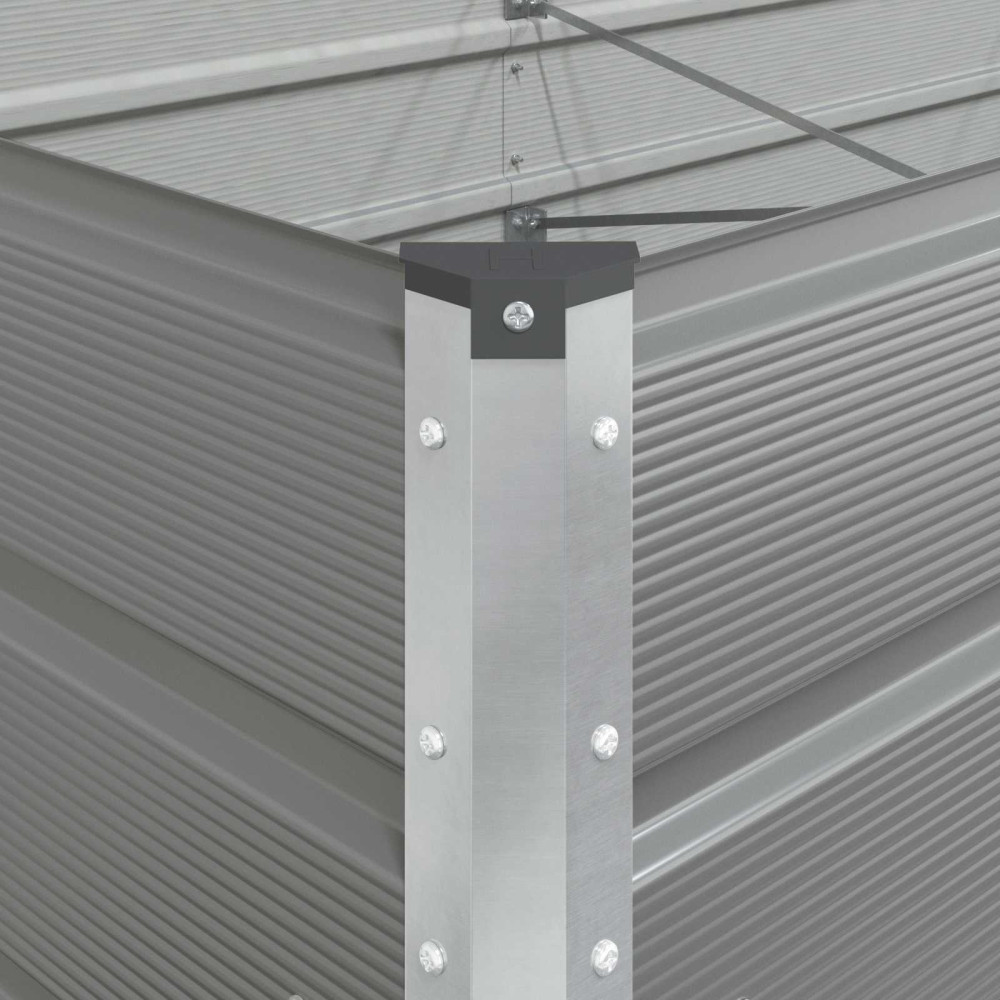 Produktbild för Planteringskärl Ljusgrå 385 x 100 x 45 cm Galvaniserat Stål