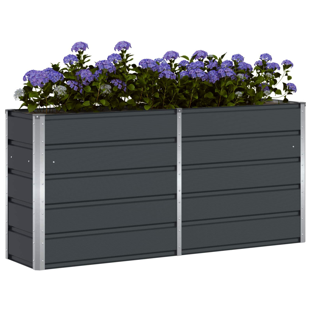 Produktbild för Planteringskärl Antracit 160 x 40 x 75 cm Stål