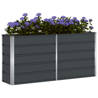 Produktbild för Planteringskärl Antracit 160 x 40 x 75 cm Stål