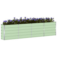 Produktbild för Planteringskärl Grön 320 x 40 x 75 cm Stål