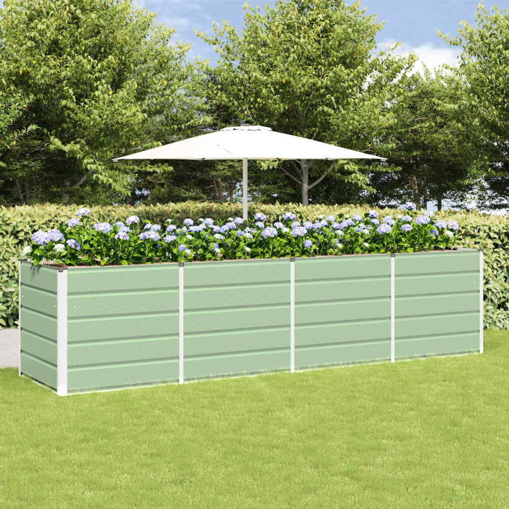 Produktbild för Planteringskärl Grön 240 x 80 x 75 cm Stål