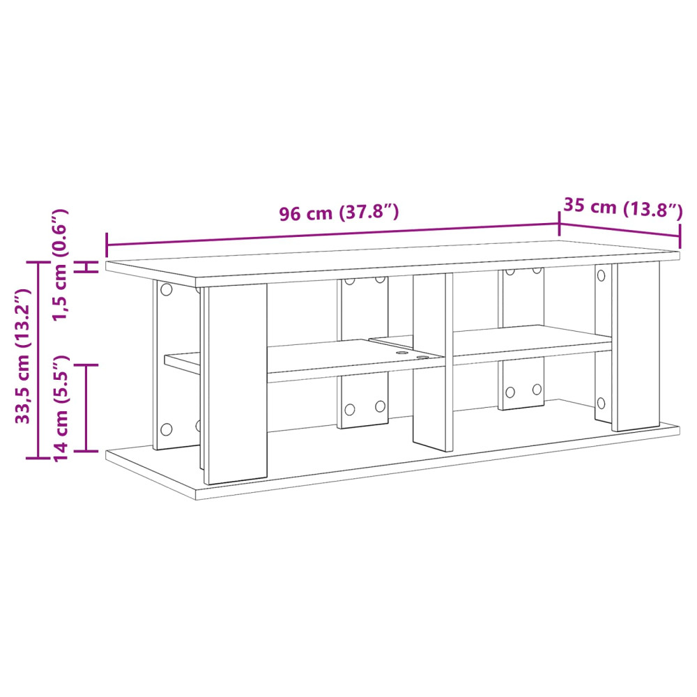 Produktbild för TV-ställ 96 x 35 x 33,5 cm Artisan Ek Konstruerat trä