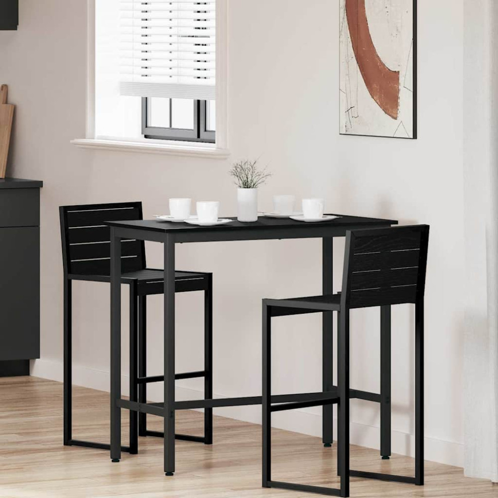 Produktbild för bord Svart Ek 100 x 50 x 90,5 cm Konstruerat trä och stål