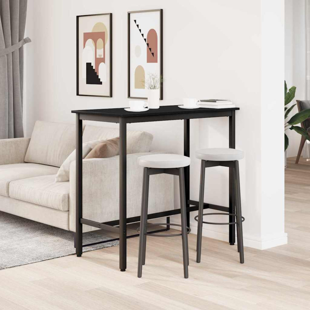 Produktbild för bord Svart Ek 100 x 50 x 90,5 cm Konstruerat trä och stål