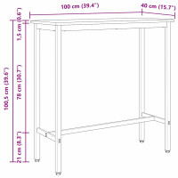 Produktbild för bord Sonoma-ek 100 x 40 x 100,5 cm Konstruerat trä och stål