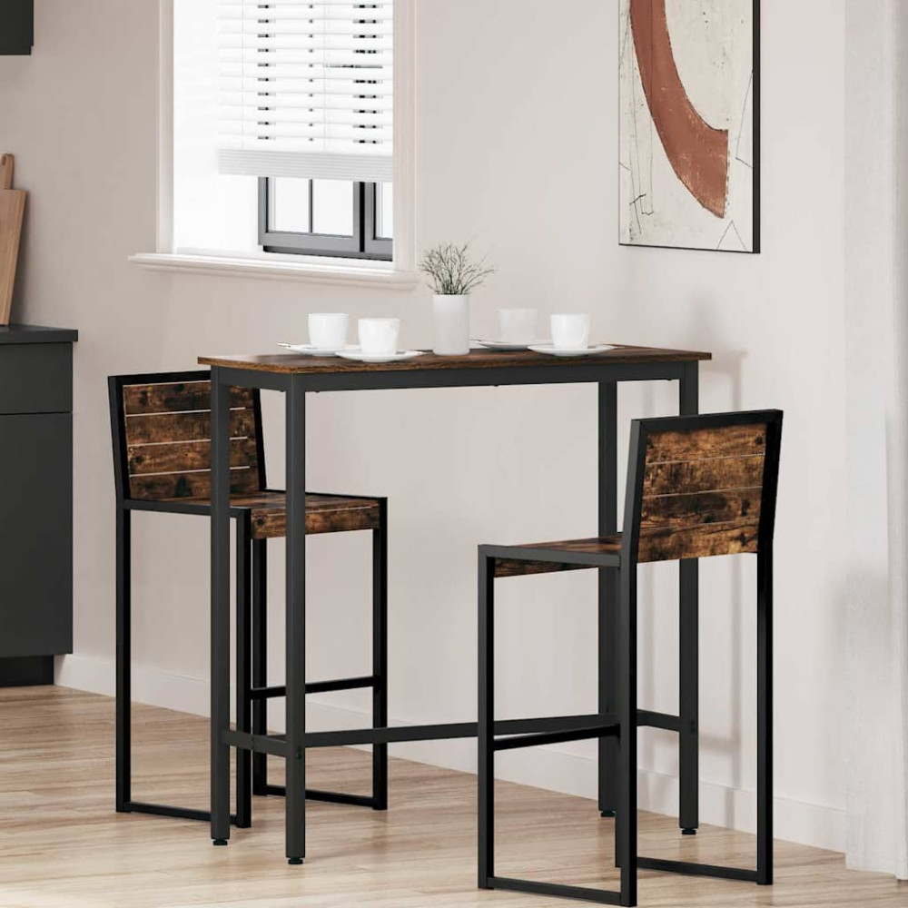 Produktbild för bord Rökt ek 100 x 40 x 100,5 cm Konstruerat trä och stål