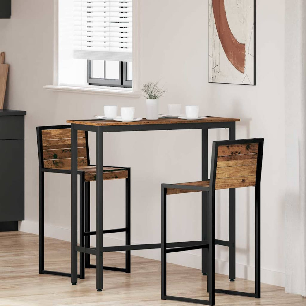 Produktbild för bord Gammalt trä 100 x 40 x 100,5 cm Konstruerat trä och stål