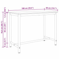 Produktbild för bord Gammalt trä 100 x 50 x 76,5 cm Konstruerat trä och stål