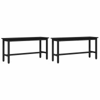 Produktbild för Matbänk 2 pcs Svart Ek 100 x 32,5 x 48,5 cm