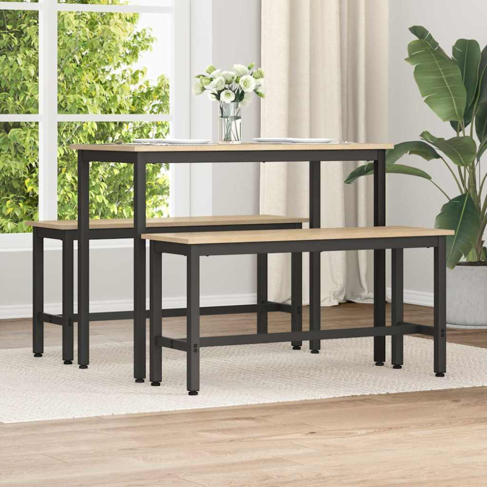 Produktbild för Matbänk 2 pcs Sonoma-ek 100 x 32,5 x 48,5 cm