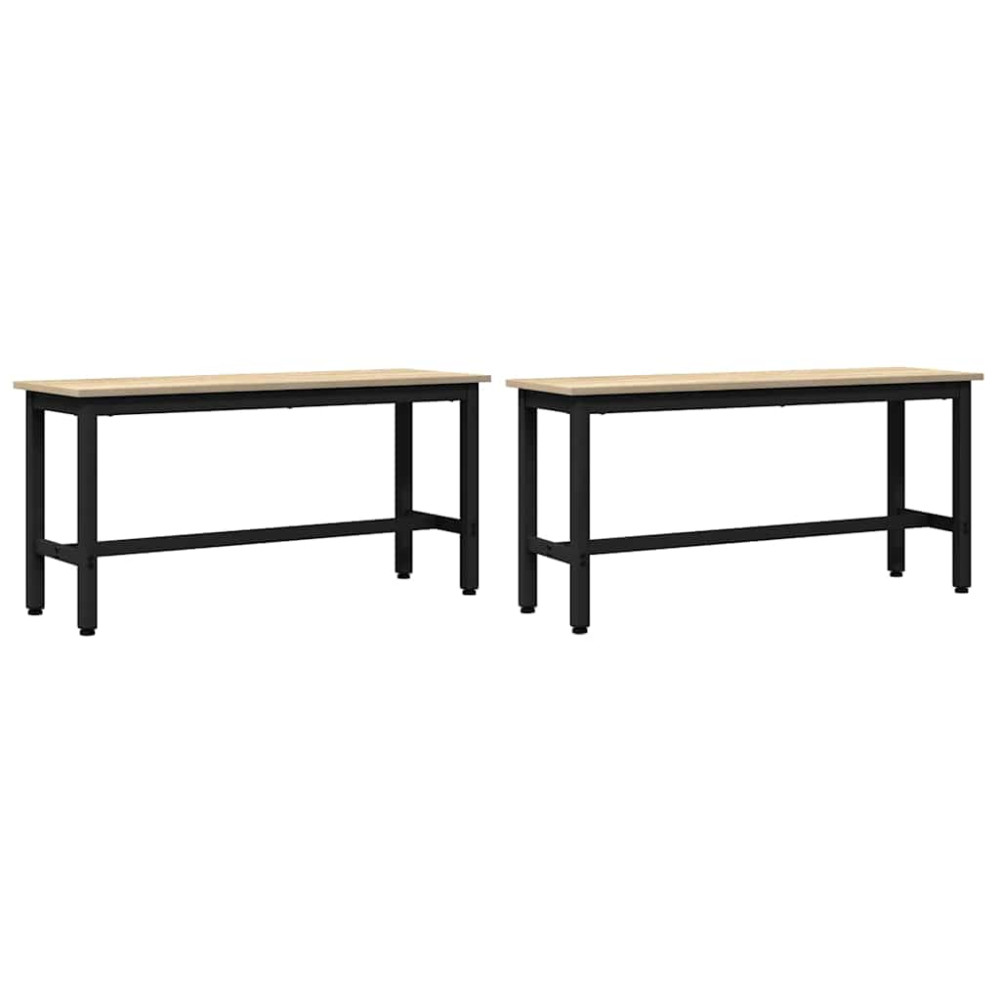 Produktbild för Matbänk 2 pcs Sonoma-ek 100 x 32,5 x 48,5 cm