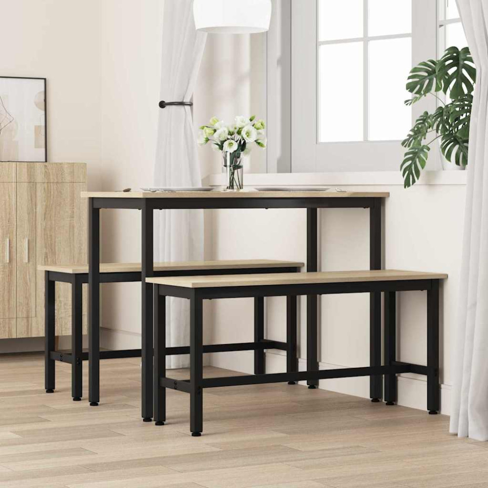 Produktbild för Matbänk 2 pcs Sonoma-ek 100 x 32,5 x 48,5 cm