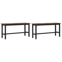 Produktbild för Matbänk 2 pcs Rökt ek 100 x 32,5 x 48,5 cm
