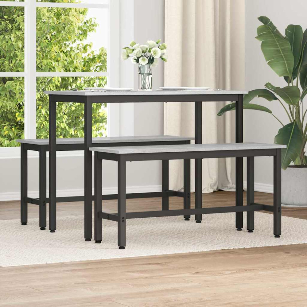 Produktbild för Matbänk 2 pcs Grå Sonoma 100 x 32,5 x 48,5 cm