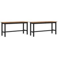 Produktbild för Matbänk 2 pcs Gammalt trä 100 x 32,5 x 48,5 cm