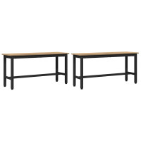 Produktbild för Matbänk 100 x 32,5 x 48,5 cm 2 st Konstruerat trä och stål
