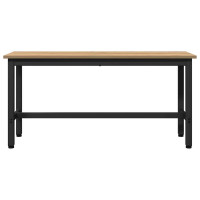 Produktbild för Matbänk 100 x 32,5 x 48,5 cm 2 st Konstruerat trä och stål