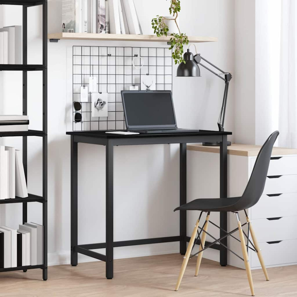 Produktbild för bord Svart Ek 100 x 50 x 76,5 cm Konstruerat trä och stål