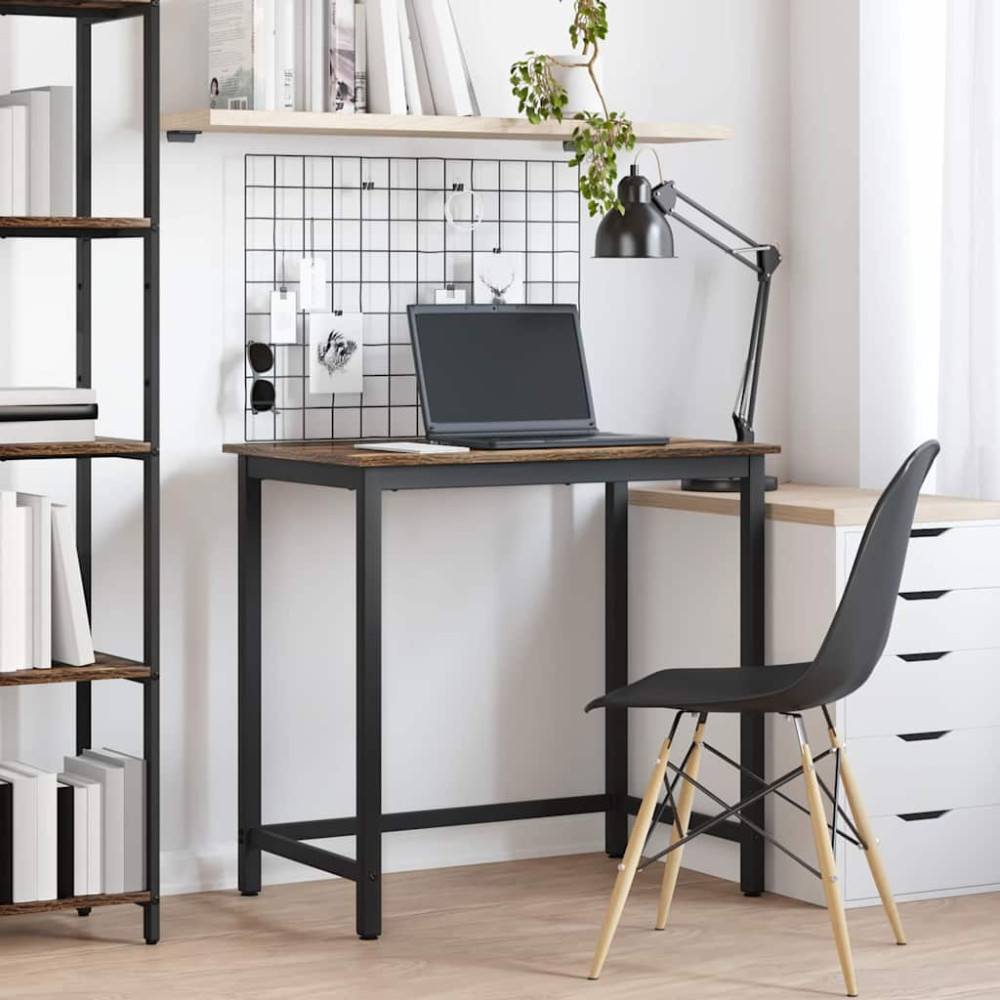 Produktbild för bord Rökt ek 100 x 50 x 76,5 cm Konstruerat trä och stål