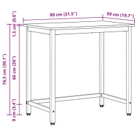 Produktbild för bord Rökt ek 100 x 50 x 76,5 cm Konstruerat trä och stål